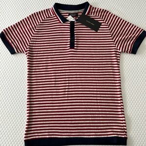 NWT Zara Man Red, White and Blue knitted shirt